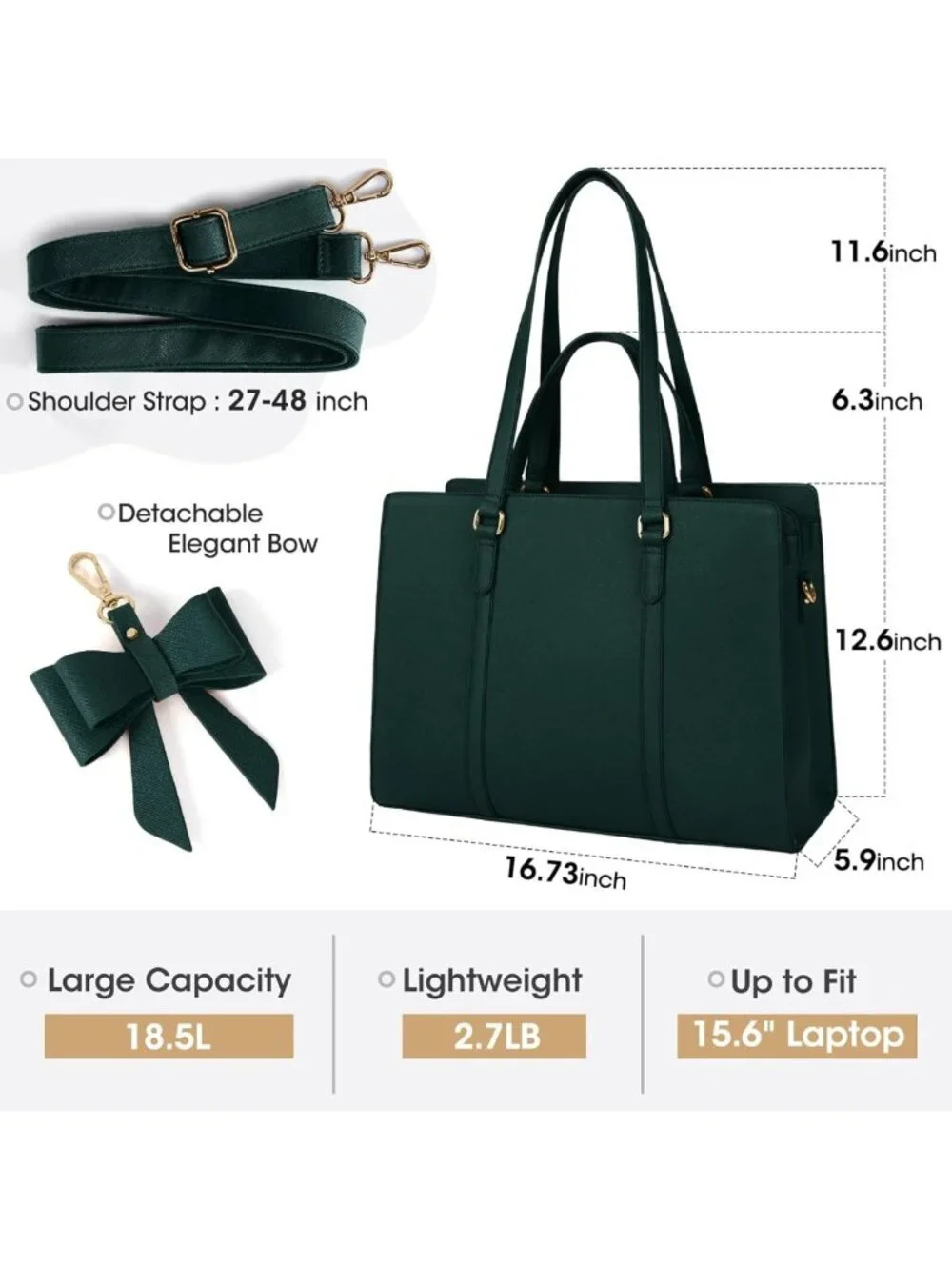 Stylish Waterproof Laptop Tote Bag for 15.6